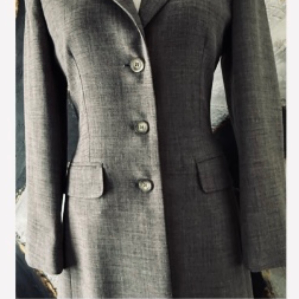 BEBE TAILORED GRAY FULL-LENGTH COAT - Picture 5 of 16